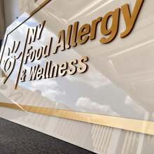 Custom Rectangular Signage, White Background With Gold-Plated Letters And Borders, Includes All Installation Materials, Personalized Commercial Signage, Custom Commercial Logo Signage, Custom Laser-Cut Commercial Signage, Custom Acrylic Commercial Signage, Laser-Cut Logo Signage - Multicolor - View 6