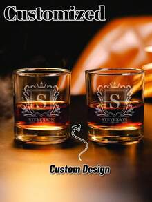 1个可定制经典威士忌酒杯,独特的威士忌爱好者礼物之选,古典波本威士忌酒杯,伴郎伴娘婚礼礼物,酒吧用品,可重复使用,多用途,装饰性强,时尚优雅,高品质玻璃 - 多色 - 查看 9