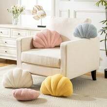 XIAIJIA Seashell Throw Pillows Shell Shaped Pillow Blue Sea Shell Pillows For Bed Seashell Decorative Pillow Soft Plush Pillow Sea Couch Decoration(13 X 10 Inch) - Màu xanh dương - 13 x 10 inch - Xem 6