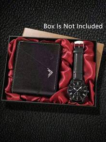 Set di orologi da ragazzo 4/2/1 pezzi, casual alla moda e business, con quadrante rotondo e lancette, in pelle PU, al quarzo (include orologio di lusso, portafoglio, penna, portachiavi), adatto per uso quotidiano, ufficio, regalo per amici e famiglia, compleanno/festività dei ragazzi, raduni dei ragazzi, Ringraziamento, Carnevale, ritorno a scuola, San Valentino, Capodanno 2026, miglior scelta regalo per ragazzi/papà - Multicolore - Visualizzare 14