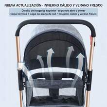 Cochecito Carriola Para Bebé Multifuncional Plegable Ligera - Negro - Ver 5
