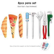 1支创意披萨面包造型圆珠笔，趣味食物主题0.5mm圆珠笔，独特卡通文具，学生和上班族返校必备 - 黑色 - 查看 19