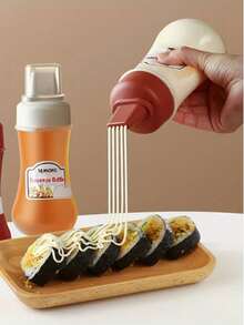 Oval Plastic Squeeze Bottle, Hand Wash Only, No PVC, Material Kitchen Condiment Dispenser, Suitable For Salad Dressing, Ketchup, Honey, Jam - Home Use, All Seasons, Great For Kitchen, Camping, Restaurant, Gift For Family, Gift For Homemade Cooking Enthusiasts, Chefs - Multicolor - View 3