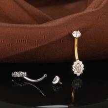 1pc Titnaium Round Zirconia Belly Button Ring 14G Internally Threaded Navel Piercing Body Jewelry - TN031 - View 5
