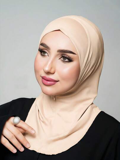 1 st hijabmössa för kvinnor, enfärgad klassisk minimalistisk mode avslappnad elegant blygsam, mjuk modal sidenliknande tyg, andningsbar bekväm lång brätte 2-i-1 hijab turban jersey hijab, lämplig för vardagsliv, festivaler, sammankomster, gudstjänster