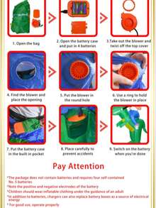 1pc Inflatable Flamingo Costume, Cosplay Outfit, Christmas Costume For Adults, Includes Air Blower (Batteries Not Included) - Flamingos - View 7