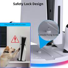 1件装，兼容PlayStation 5/Slim的必备配件，适用于PlayStation 5/Slim主机支架，夏秋两季礼物，带LED灯，夏季游戏配件，PS 5手柄充电座，游戏配件，游戏机，游戏机配件，适合主机玩家 - 白色 - 查看 9