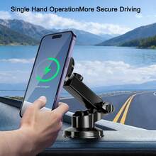 15W Magnetic Wireless Car Charger Compatible With Apple 17/16/15/14/13/12 Series Car Navigation Mount Phone Holder Automotive Phone Accessories Essential Gear For Drivers - one-size - View 1