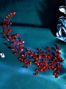 1件闪亮欧美风水晶发箍，适合新娘、生日派对、晚宴、女士发饰 - 銀色 - 查看 4