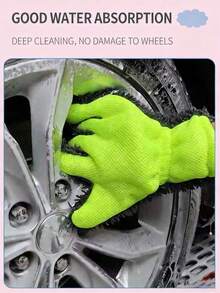 Chenille Cleaning Kit: Waterproof Fleece Car Wash Mitt, Specialized Car Brush, Lint-Free Rags & Wheel Cleaning Towels – Non-Scratch & Paint- - Multicolor - View 1