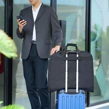 Basics Premium Travel Garment Bag With Shoulder Strap For Suits And Dresses, Trifold, 54 Cms, Black, Solid - MeshBlack - View 7