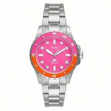 FOSSIL Women's Stainless Steel Three-Hand Watch, Pink Dial, 100M Water Resistant ES5351, For Daily Wear - Pink - View 6