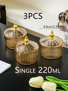 3件套条纹金边PS材质干果托盘套装，适用于派对和节日小吃盛放 - 彩色 - 查看 11