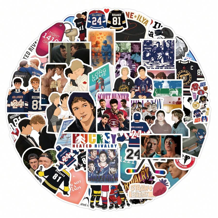 60 张加热的竞争乙烯基贴纸，美观实用，适用于剪贴簿、日记、保险杠、滑板、水瓶、头盔、水杯、汽车贴纸等。 - 彩色 - 查看 1