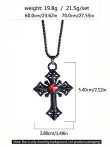 1pc 2026 New Style Cross Pendant Necklace, European & American Hip-Hop Personalized Stainless Steel Sweater Chain Pendant, Family Holiday Birthday Gift Jewelry, Wholesale, Suitable For Daily Wear By Men - Cross Necklace - View 5