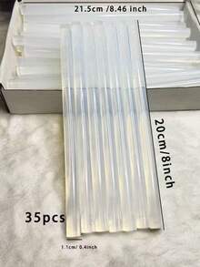 35barras de pegamento termofusible transparente y muy adhesivo, ideales para joyería y unión de vidrio de silicona Vendido - Multicolor - Ver 1