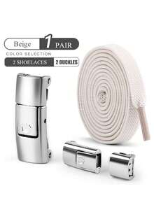 1pc No-Tie Shoelace Buckle (Black/White/Grey) - Elastic Shoelace Metal Buckle, Suitable For Sports Shoes, Children's Shoes, Elderly Shoes And Running Shoes - Turn Lace-Up Shoes Into Slip-On - One Size,Shoe,Spring Summer Picks,Brides Maid Gifts,Room,Bedroom Deccor,Bedroom Deccor,Beach,Travel,For Men,For Women,Vacation - Multicolor - View 11