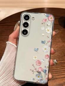 防震花卉元素时尚手机壳 1 件装 彩色梅花软壳，兼容华为荣耀、红米、三星 Galaxy A04e/12/A13/A14/A34/A50/A52/A53/A54/S21/S22/S23/S24/S25/S25 Ultra/S25 FE/S26/S26 Plus/S26 Ultra/S26 Edge、6A/7A/8A、12T/13T/15T/15T Pro，国际版，非国内版 - 無色 - 查看 6