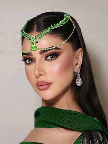 1pc Shiny Bridal Forehead Headband, Women's Headpiece Hair Accessory Suitable For Wedding, Ball, Party, Photography, Holiday Gift Valentine's Day Accessories - Silver - View 9