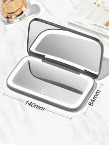 LED Makeup Mirror, Lighted Makeup Mirror, Portable Mini Makeup Mirror, USB Rechargeable LED Lighting Travel Makeup Mirror, Dimmable Makeup Mirror With 3 Color Lighting Modes - White, Natural, Warm, Touch Screen Brightness Adjustment, Multifunctional Vanity Mirror For Dorm, Travel, Makeup, Office, Bedroom, Best Gift For Women On Valentine's Day/Mother's Day (Battery Capacity: 400mAh) - Multicolor - View 10