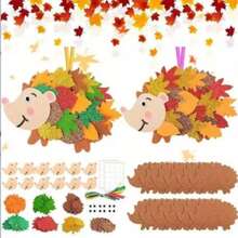 5/8/12 Pack Hedgehog Craft Kit - With Hedgehog And Leaf Designs - Thanksgiving And Halloween Decorations, Multi-Color Felt Art Activity, With Eyes, Nose, Mouth And Antenna, Pre-Cut Patterns And Easy To Assemble, And Gift, Suitable For Children And Teenagers (Without Glue / Easy To Stick Together) - Multicolor - View 3