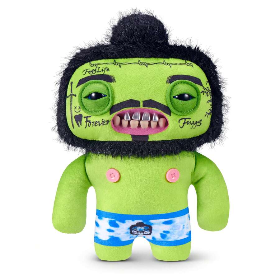 Fuggler Fugg Stars 9英寸毛绒玩具（Rhymer Mcslimer），ZURU出品——滑稽丑陋的怪物毛绒玩具，拥有类似人类的牙齿，适合儿童、青少年、成人和毛绒玩具爱好者收藏。 - Rhymer Mcslimer - 查看 1