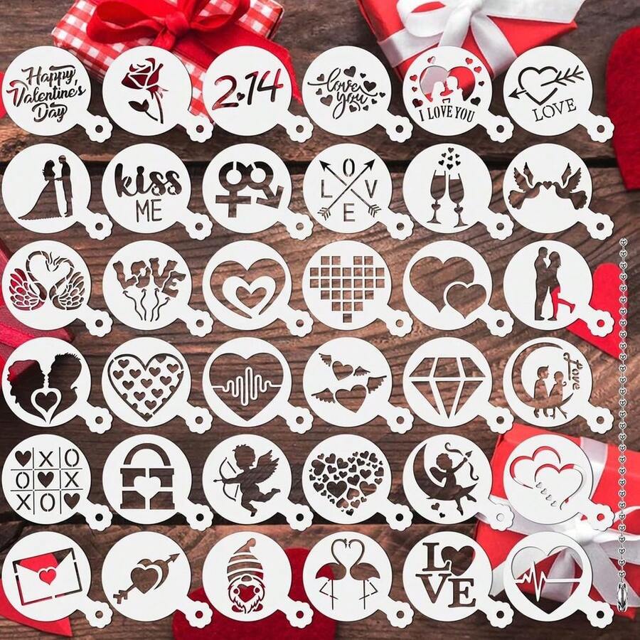 Reusable 36-Piece Cookie Stencils For Valentine's Day Decorating - DIY Party Decor - Multicolor - View 1
