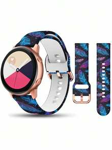 2条装男女时尚硅胶软表带，通用20mm/22mm智能手表替换表带，时尚智能手表表带，兼容Galaxy Watch Gear S3/Galaxy Watch 46mm，Garmin手表腕带配件，兼容华为Watch 5/4/3/GT5/GT4/GT2，适合日常和运动佩戴，是送给女性朋友和家人的完美礼物，圣诞节礼物、生日礼物、情人节礼物。 - 彩色 - 查看 3