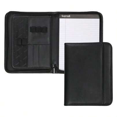 Professional Padfolio Resume Portfolio Business Portfolio With Secure Zippered Closure, Junior Size, 10.1inch T...