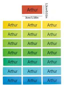 Customized Waterproof Name Label Stickers For Valentine's Day, Personalized Name Label Stickers, Daycare Labels, Customizable Stickers, School Supplies, Daycare Essentials, Fashionable Design - Multicolor - View 2