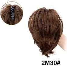 LYSW Curly Updo High Crown Short Ponytail Wig,Ultra-Light Fluffy Volumizing Hair Extension,Seamless Natural Looking Clip-In Ponytail - Multicolor - View 12