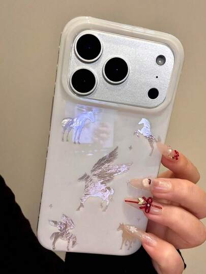 Cute Gradient Blue Unicorn Glacier Texture Phone Case For IPhone 17 Pro Max, 17 Air, 14, 15, 16 Plus, 12, 16, 15, 14, 13 Pro Max, 11, Women Gift, Anti-Drop Back Cover