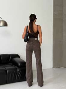 SQUALO Women's Blue Washed, Ripped, And Distressed Effect Jeans Street Style - Brown - View 3