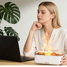 Difuzor de aromă cu ceață de lavă vulcanică alimentat prin USB cu lumini colorate, umidificator de aer pentru sufragerie, dormitor, de asemenea, un cadou minunat - Multicolor - Vizualizare 8