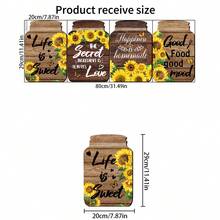 4pcs/Set Sunflower & Delicious Food Flat Wall Stickers, Suitable For Room, Home, Kitchen Decor - Multicolor - View 3