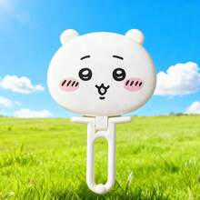 Miniso Chiikawa Series Chiikawa Cute 3D Handheld Mirror, Smooth PP Material, Chiikawa 3D Head Shape, Foldable Buckle Design, Portable Touch-Up Mirror & Bag Decoration Mirror(1 PC) - Multicolor - View 2