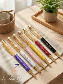 1/5/10 Pcs Customized Ballpoint Pen With Gold Foil Engraved Name, Personalized Wedding Gift, Ideal Presents For Women/Men, Friends, Family, Students, Employees, Clients, Suitable For Back To School, Graduation, Wedding, Teachers' Day, Anniversary, School Supplies,Customized Ballpoint Pens,Office & School Supplies,Xmas Decoration,Smooth Writing Pen,New Job, Office Supplies - A - View 7