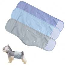 3pcsWashable Reusable Dog Diapers Male Belly Bands For Male Dogs Belly Wrap Diapers With Nappy Washable Reusable Dog Diapers Male Breathable Belly Bands - Multicolor - View 17