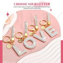 Móc khóa chữ cái đầu tiên dành cho nữ và bé gái, móc khóa lấp lánh dễ thương dùng cho chìa khóa xe hơi, dây đeo và túi xách, món quà hoàn hảo cho mẹ, bố, lễ tốt nghiệp và giáo viên. - Bạc - Xem 5