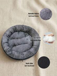 PETSIN 1 Plush Warm And Thickened Circular Pet Nest, Suitable For The Fall And Winter Pet Bed Pet Mat, Suitable For Small And Medium-Sized Dogs And Cats Cat Nest, Doghouse - Dark Grey - View 4