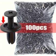 100pcs Plastic Rivets Fasteners, Durable Car Clips For Interior/Exterior/Trunk, Quick Install Screws For Bumpers And Fenders, Industrial Nuts, Full Thread Coverage - Multicolor - View 11