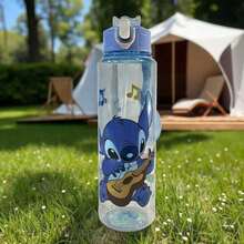 1个900毫升史迪奇太空杯，带挂绳，便携式塑料杯，大容量户外运动水壶，太空杯带吸管，亮色水杯，健身水壶，饮水用具 > 运动水壶，适合作为情人节和返校礼物，3D立体弹出式水壶，小学生夏季专用水壶，Tritan材质直饮杯，运动水壶，耐热高达60°C - 彩色 - 查看 7