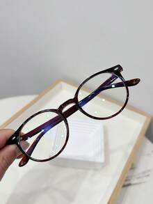 1pc Women's Casual Retro Square Tinted Fashion Eyeglasses, Suitable For Daily Wear And Street Style - Brown - View 4