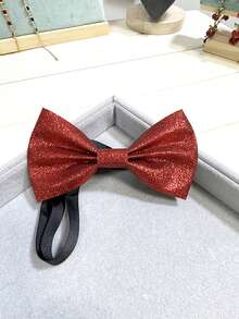 1pc Men's Groom Groomsman Glitter Wedding Banquet Party Nightclub Shiny Bow Tie, Valentine's Day Bow Tie - Multicolor - View 6