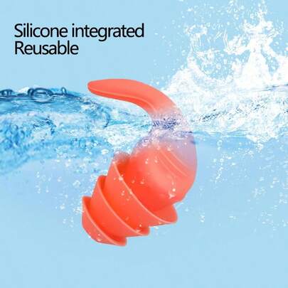 1 Pair Soft Silicone Waterproof Ear Plugs, High Quality Comfortable Ear Plugs For Swimming, Spa, Shower - With Ear Plug Case, Fully Silicone, Washable And Reusable