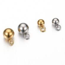 20/40 piezas Cuentas de bolas de acero inoxidable, aptas para hacer pendientes, collares, pulseras, tobillos y otros accesorios de joyería DIY - colgante de cuentas - Ver 4