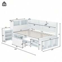 Kids Bed Frames, Headboards & Footboards - White + Plywood - View 5