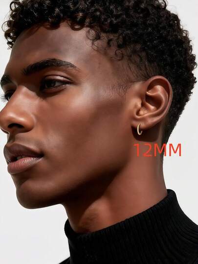 4 Pairs Of Women's Gold Hoop Earrings Set: 6mm / 8mm / 10mm / 12mm Circular Earrings - 14K Gold-Plated Stainless Steel Oversized Coils/Women's Ear Rings - Huggie Hoop Earrings For Both Men And Women