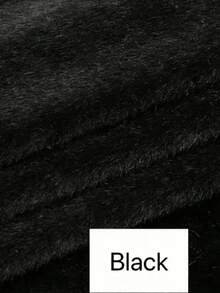 1pc Faux Fur Fabric, Warm Plush Imitation Rabbit Fur Fabric For Clothing, Pet Supplies, Handmade Materials - Black - View 2
