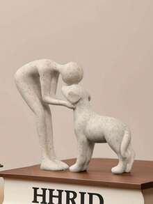 1pc Girl And Dog Friendship Resin Artwork, Statue Of Girl And Dog, Commemorating Their Bond, Elegant Home Decor Gift, For Those With Cherished Friendships, Room Decor, Reminds Of Girl With Her Loyal Pet Companion, Indoor/Outdoor Figurine, Christmas Decoration